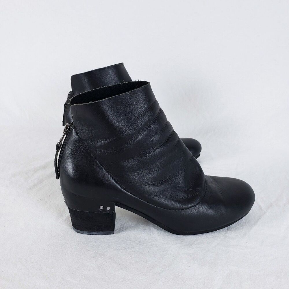 Yuko Imanishi Shiro Leather Ankle Boots Womens 39 Black Japanese Minimalist